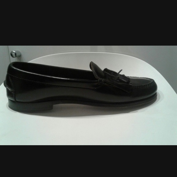 Polo by Ralph Lauren Men’s Leather Fringe Trim Accent Dress Loafers - Picture 3 of 4